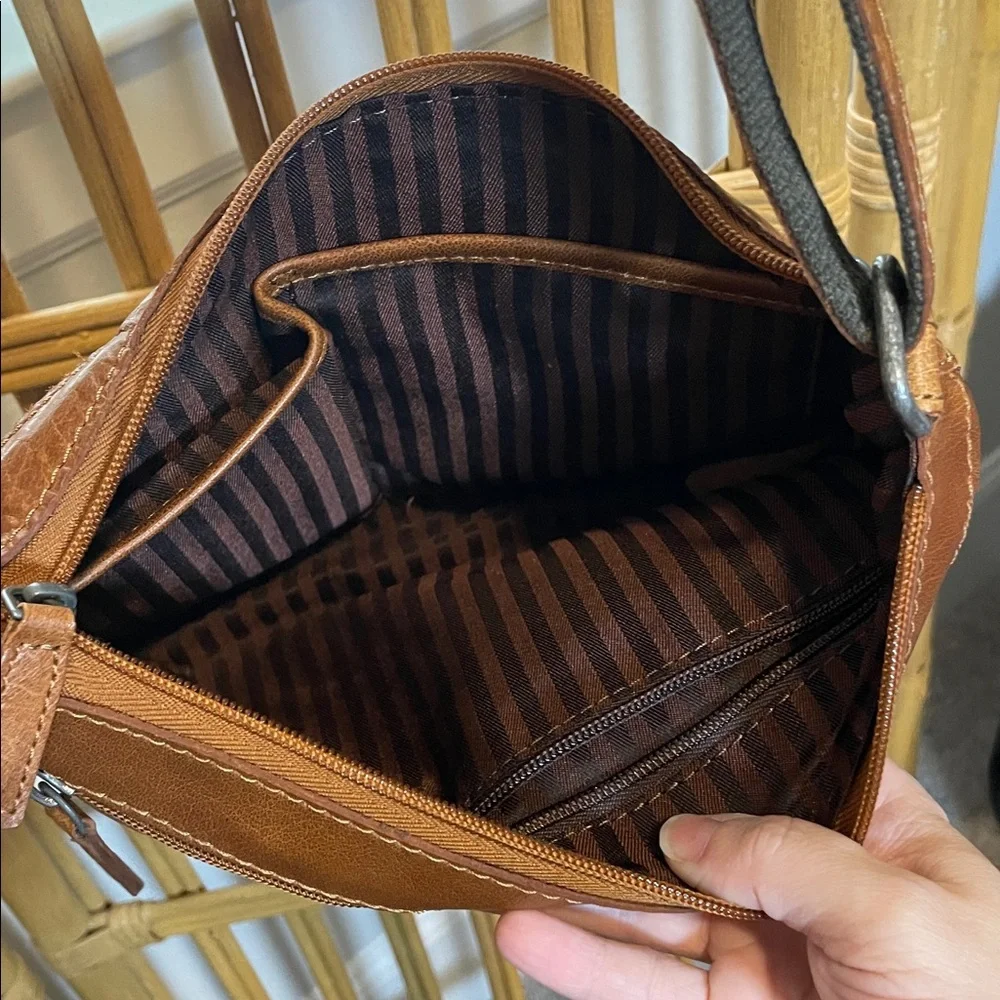 Jack Georges Brown Buffalo Leather Crossbody Bag - Picture 8 of 8